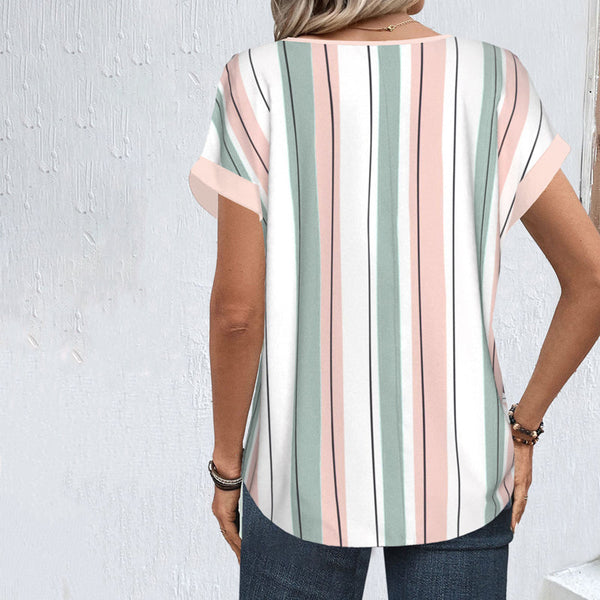 Lois™ - Casual gestreepte blouse met ritssluiting