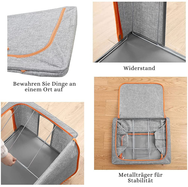 StorEase | Opvouwbare opbergdoos met metalen frame en vensters