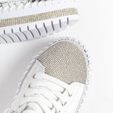 Giulia - Sneakers van diamantzilver leer